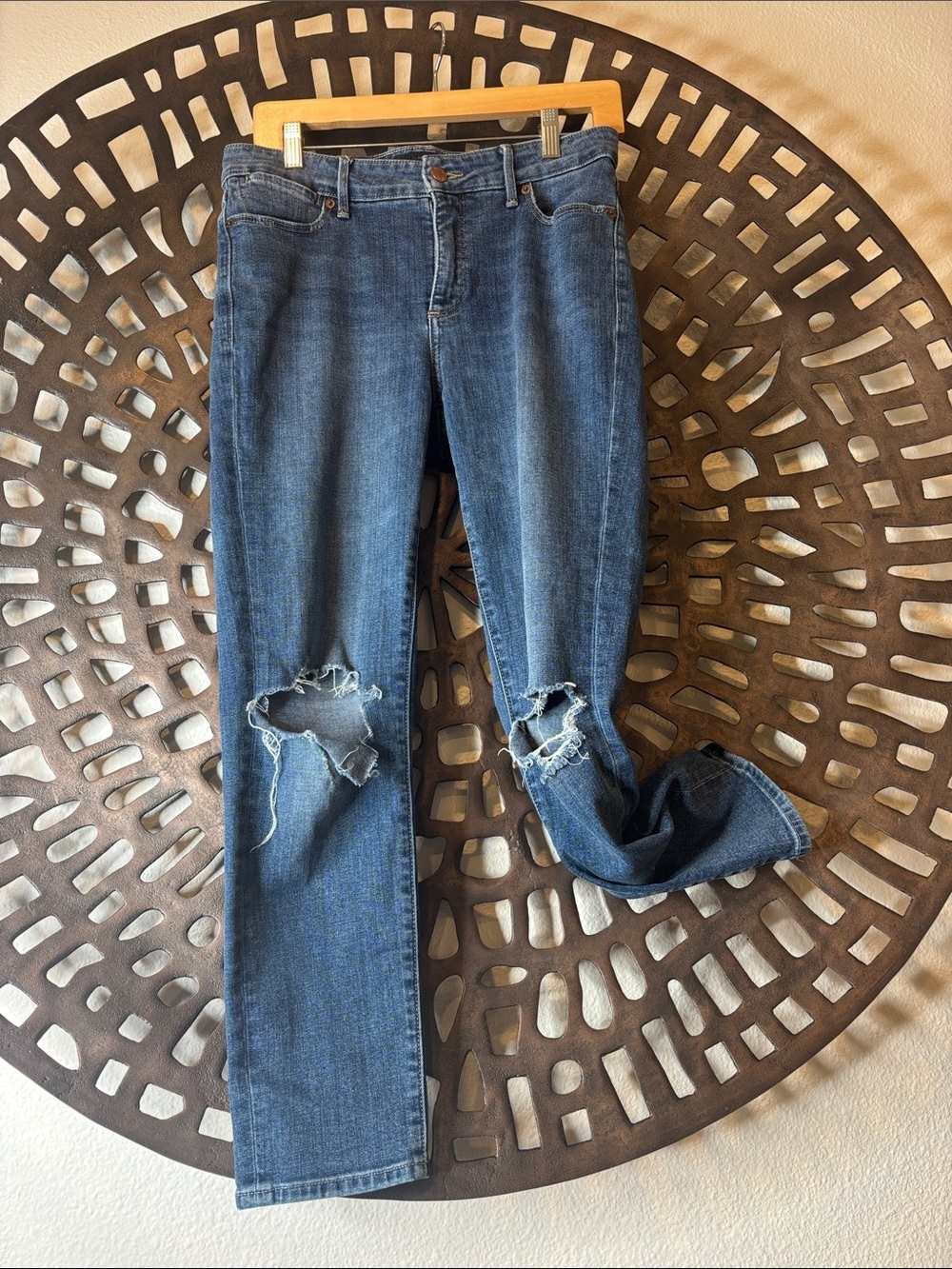👖 Lucky Brand Hayden Crop Jeans Distressed Blue Denim Women’s 6/28 Straight 👖